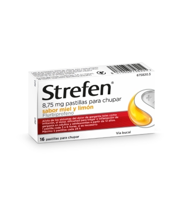 STREFEN 8,75 mg 16 PASTILLAS PARA CHUPAR (SABOR MIEL Y LIMON)
