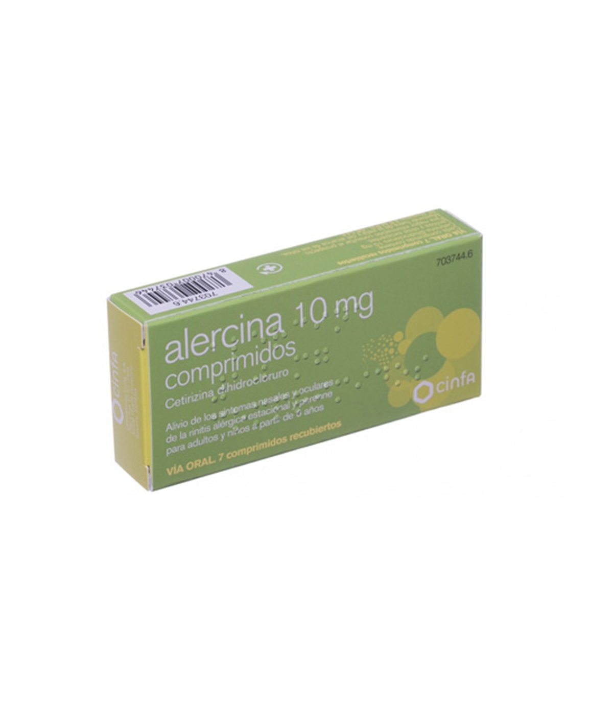 ALERCINA 10 mg 7 COMPRIMIDOS RECUBIERTOS