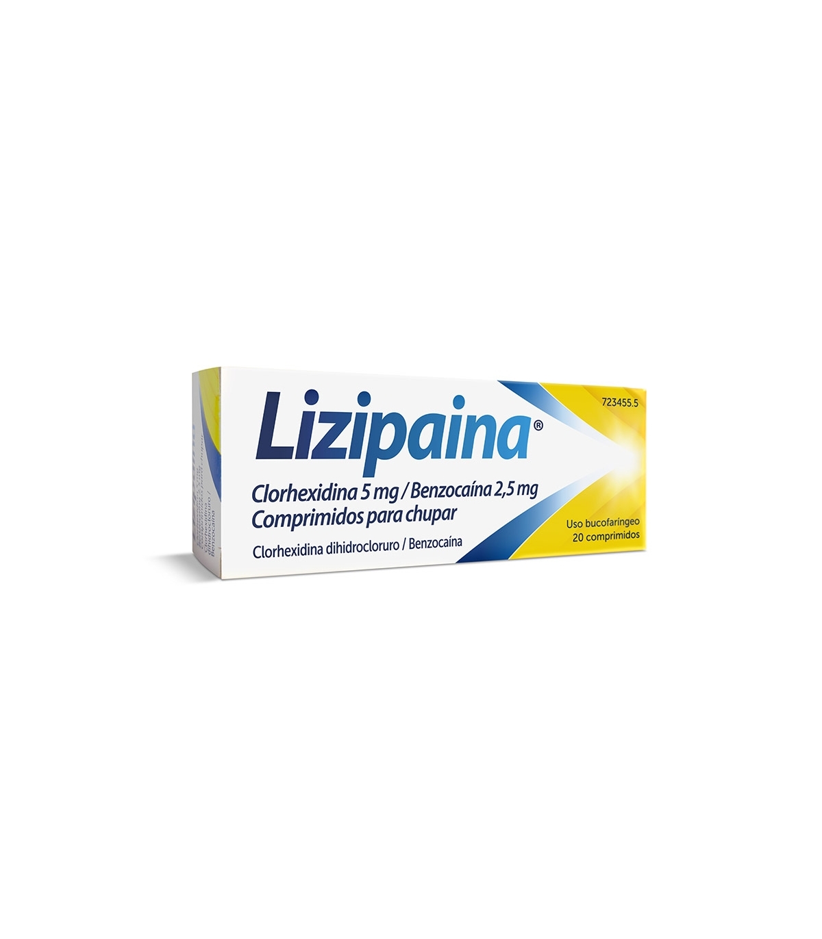 LIZIPAINA CLORHEXIDINA/BENZOCAINA 5 mg/2,5 mg 20 COMPRIMIDOS PARA CHUPAR (TUBO)